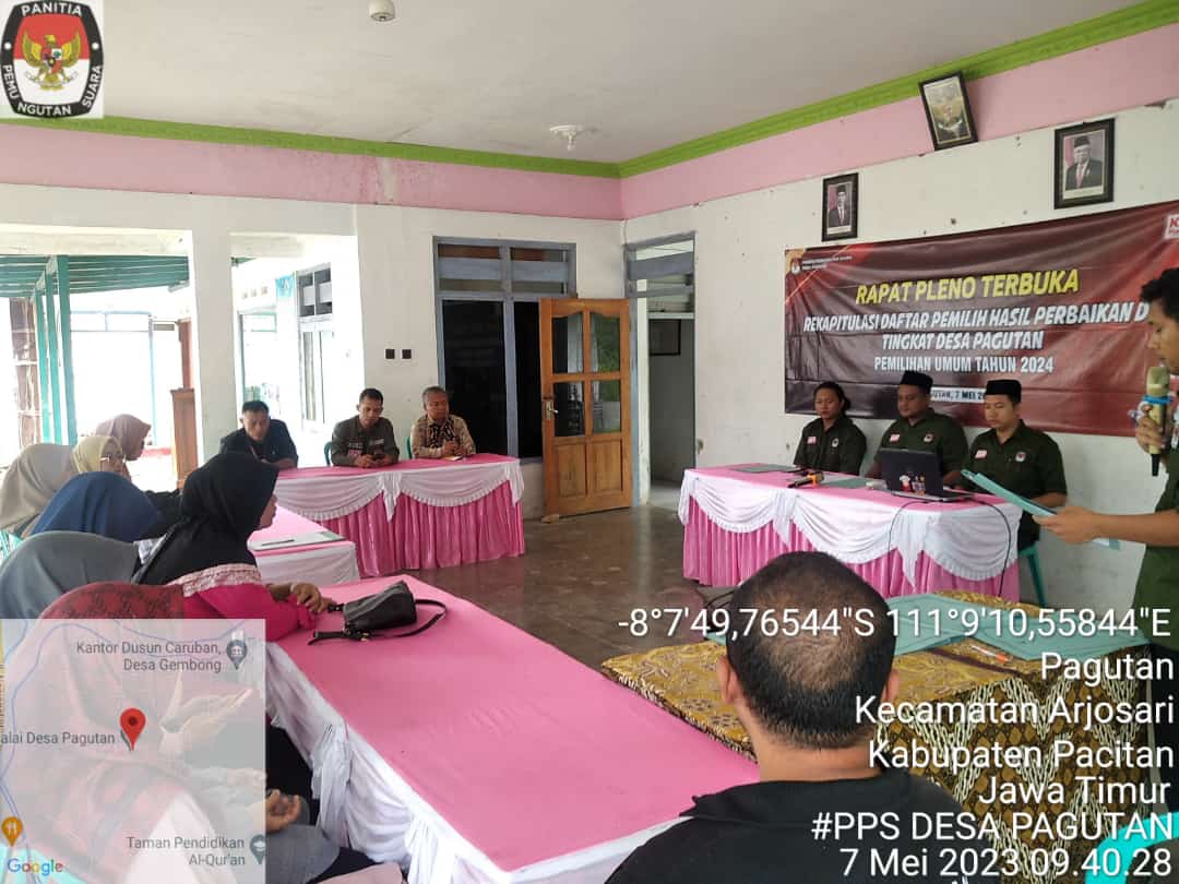 Rapat Pleno Terbuka PPS Pagutan Rekapitulasi Daftar Pemilih Hasil Perbaikan DPS Pemilu Th 2024